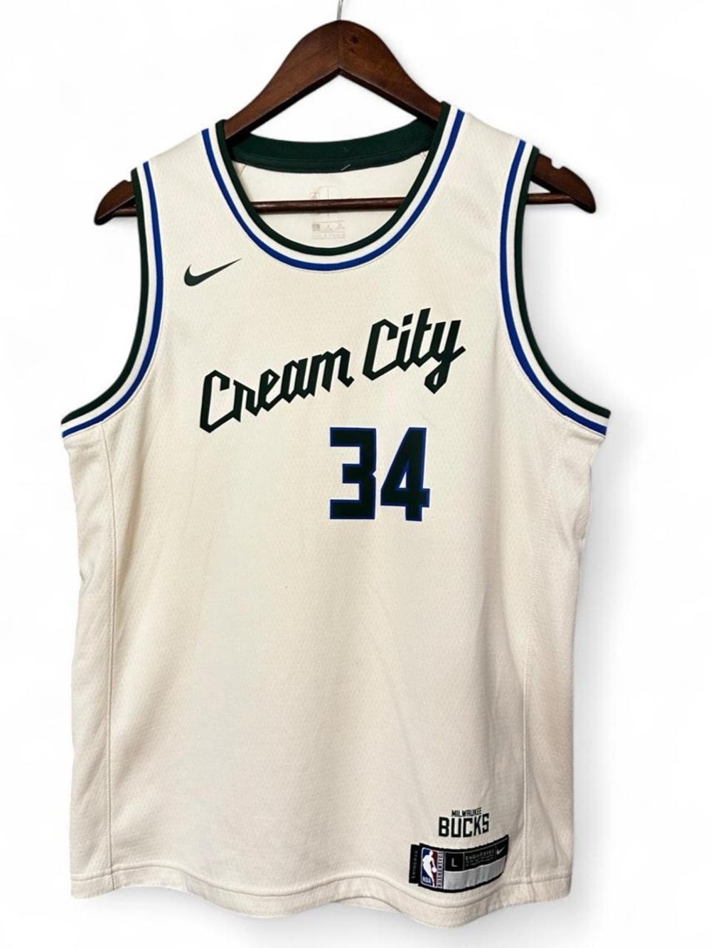 Nike Milwaukee Bucks Giannis Antetokounmpo 34 Cream City Jersey
